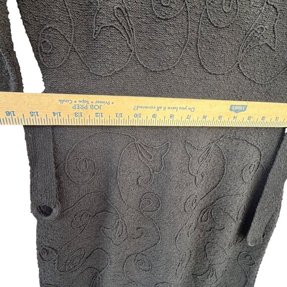 VTG Snyderknit California Black Hand Loomed Wiggle Sheath V-Neck Dress Small - Picture 10 of 12